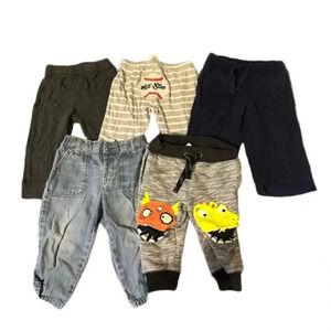 Baby Boy 12 Months 5 Pants Bundle